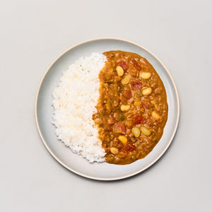 お豆とひき肉の甘口キーマカレー