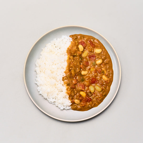 お豆とひき肉の甘口キーマカレー