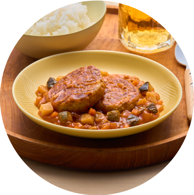 トマトの煮込みハンバーグ
